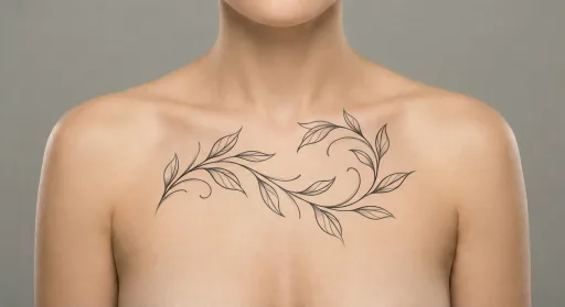 floral vine tattoo on the chest