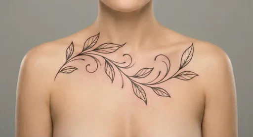 floral vine tattoo on the chest