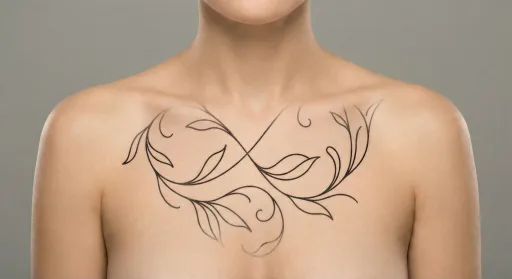 floral vine tattoo on the chest