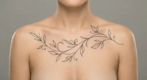 floral vine tattoo on the chest