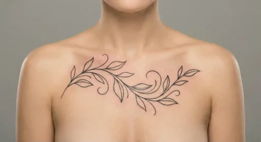 floral vine tattoo on the chest