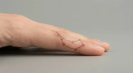 fine line stars tattoo on the finger
