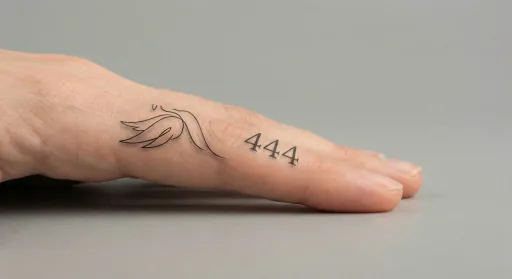 minimal angel numbers tattoo on the finger