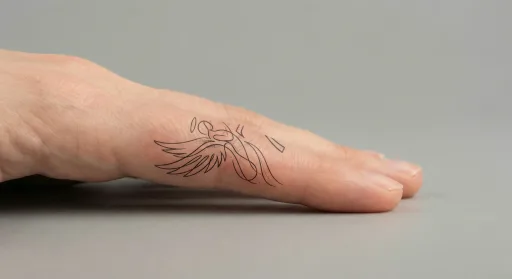 minimal angel numbers tattoo on the finger