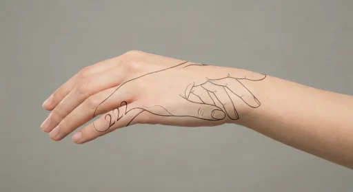 fine line angel numbers tattoo on the hand