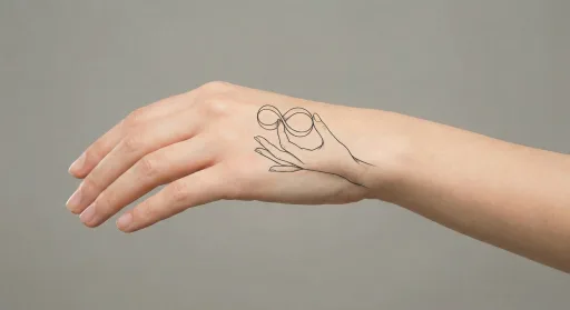 fine line angel numbers tattoo on the hand